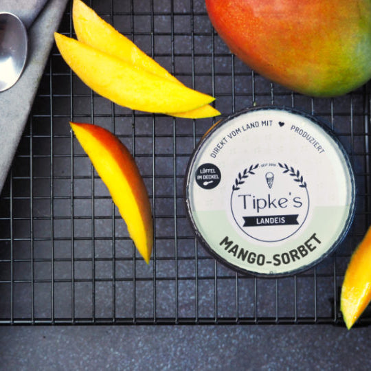 Mango-Sorbet Eis